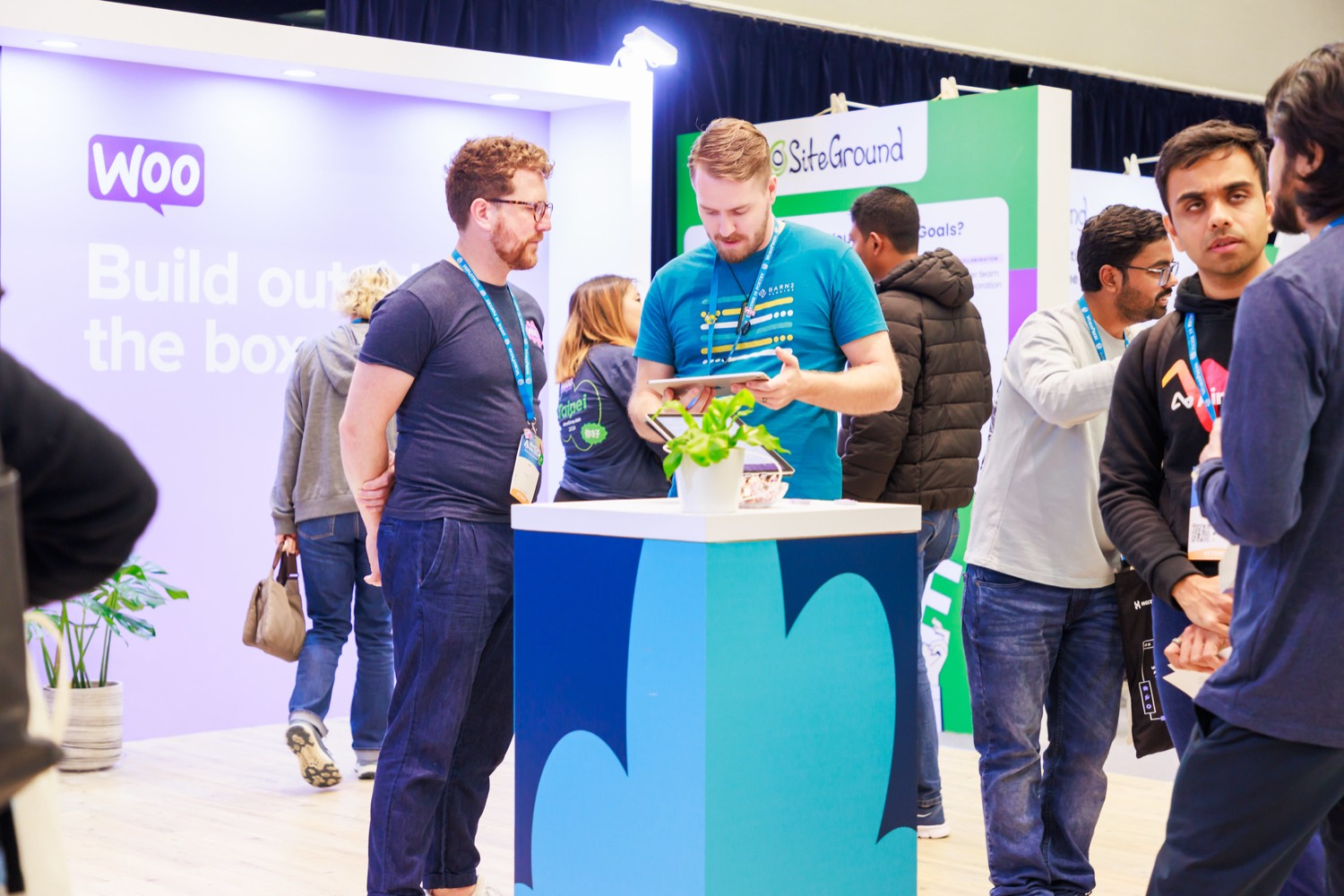 The Barn2 team at a conference booth