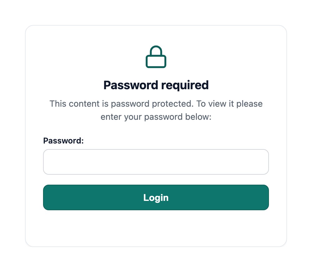Password gate controlling who can browse a shared document library
